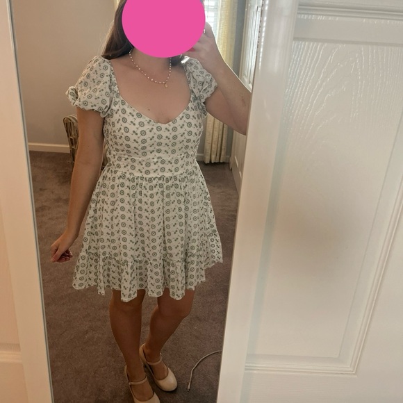 Altar'd State White and Green Eyelet Dress - Picture 2 of 8